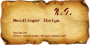 Neidlinger Ibolya névjegykártya